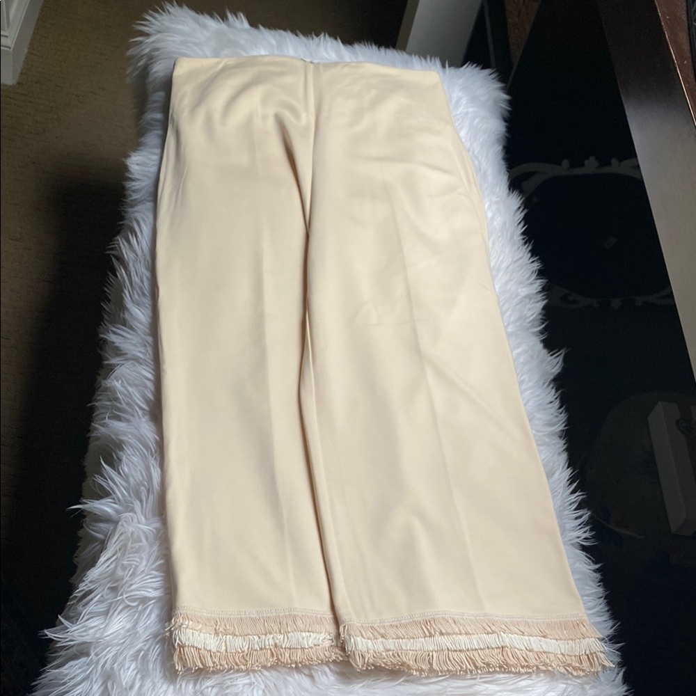 Lysse Vanilla Cream Fringe Hem Pants - Picture 3 of 11
